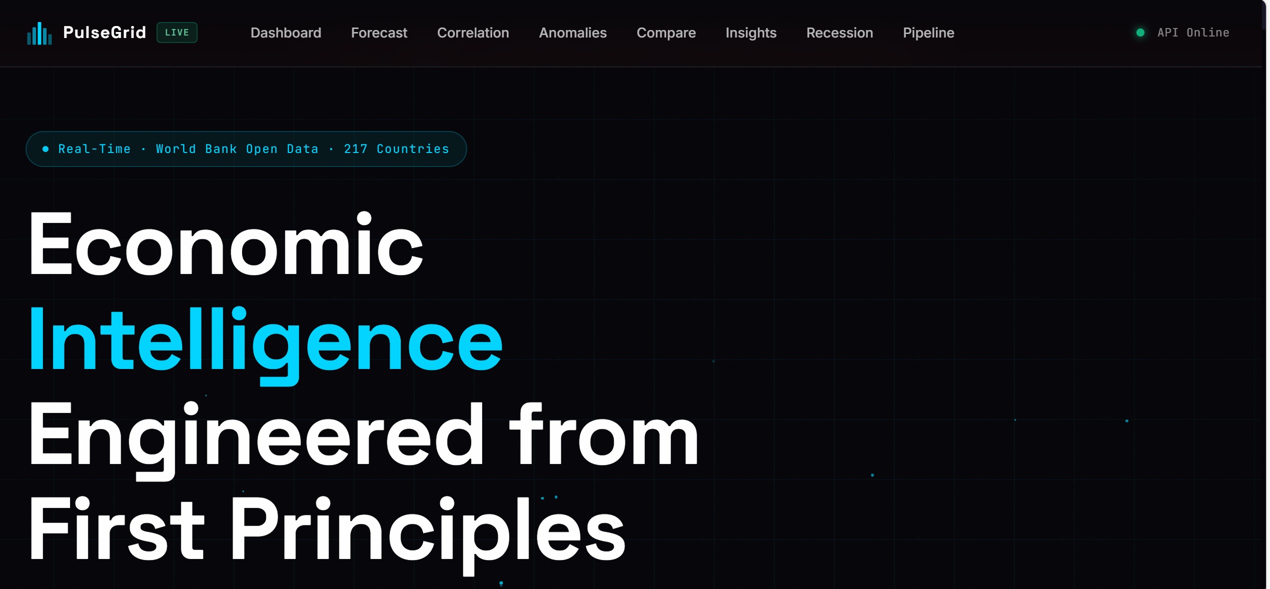 PulseGrid Global Economic Intelligence Platform
